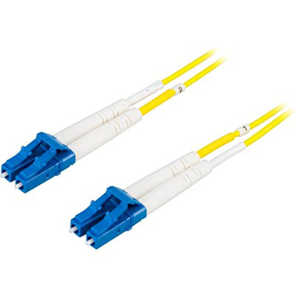 Deltaco LCLC-2S 2m LC LC Yellow fiber optic cable