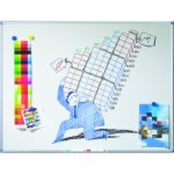 Smit Visual Whiteboard enamel Softline profile 120 x 240 cm