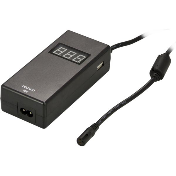 Deltaco SMP-90WUL8 Для помещений 90Вт Черный адаптер питания / инвертор