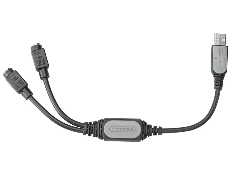 Sitecom CN-102 2x PS/2 USB Schwarz, Grau Kabelschnittstellen-/adapter