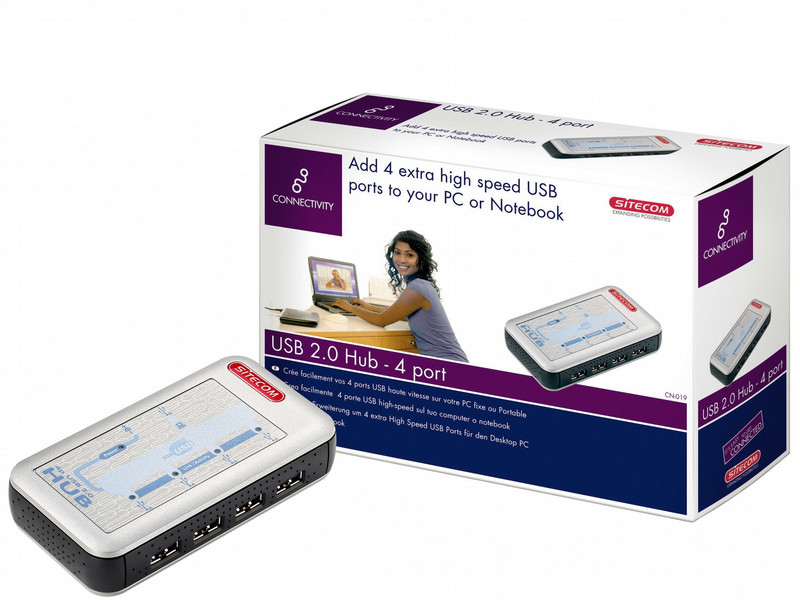 Sitecom USB 2.0 Hub w/pa 480Mbit/s interface hub
