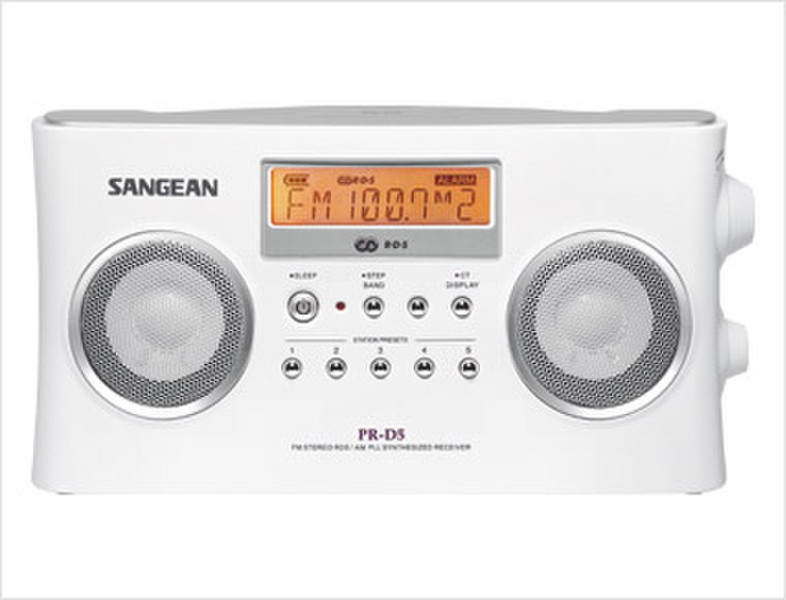 Sangean PR-D5 Портативный Цифровой Белый радиоприемник