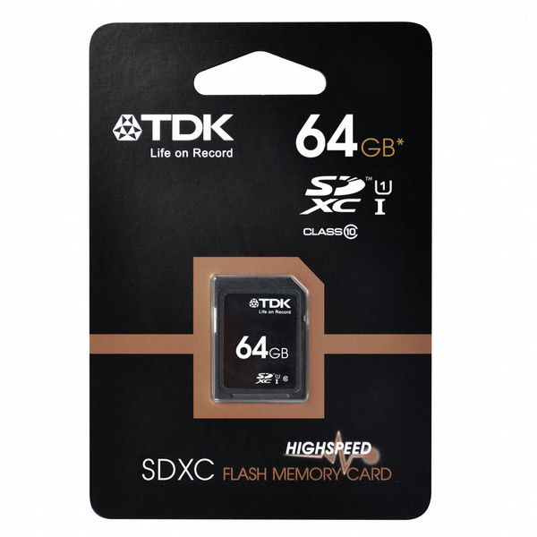 TDK 64GB SDXC 64ГБ SDXC Class 10 карта памяти