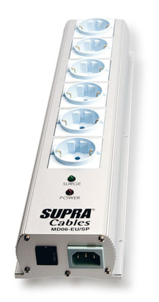 Supra MD06-EU/SP 6розетка(и) 240В Cеребряный сетевой фильтр
