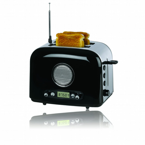 OBH Nordica Radio Toaster 2slice(s) 1000W Schwarz, Edelstahl