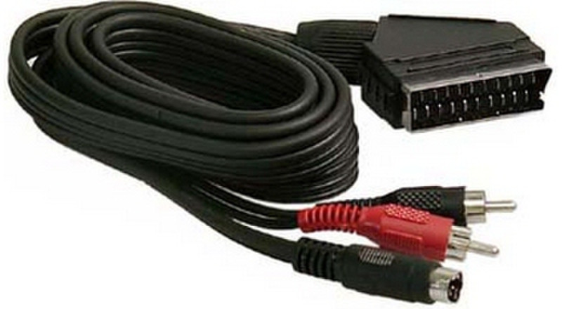 Deltaco MM-40C 10м SCART (21-pin) Черный, Красный адаптер для видео кабеля