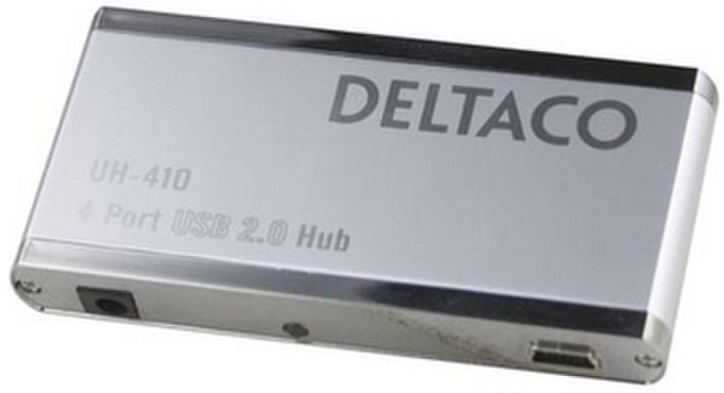Deltaco UH-410 480Мбит/с Cеребряный хаб-разветвитель