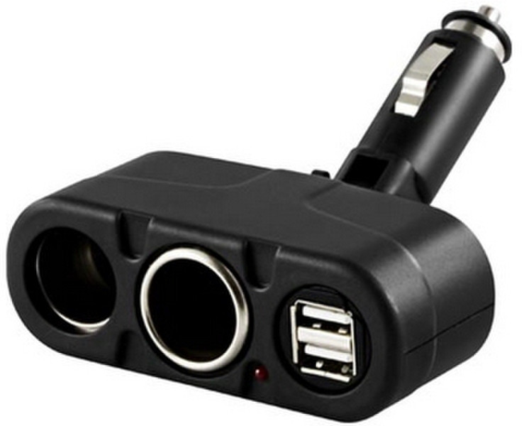 Deltaco USB-CAR2 Auto Black mobile device charger