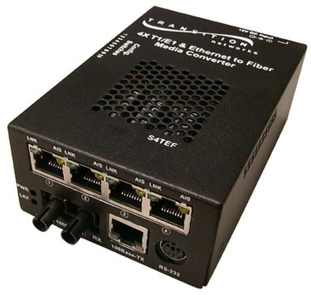 Transition Networks S4TEF1011-110 100Мбит/с 1300нм Multi-mode Черный сетевой медиа конвертор