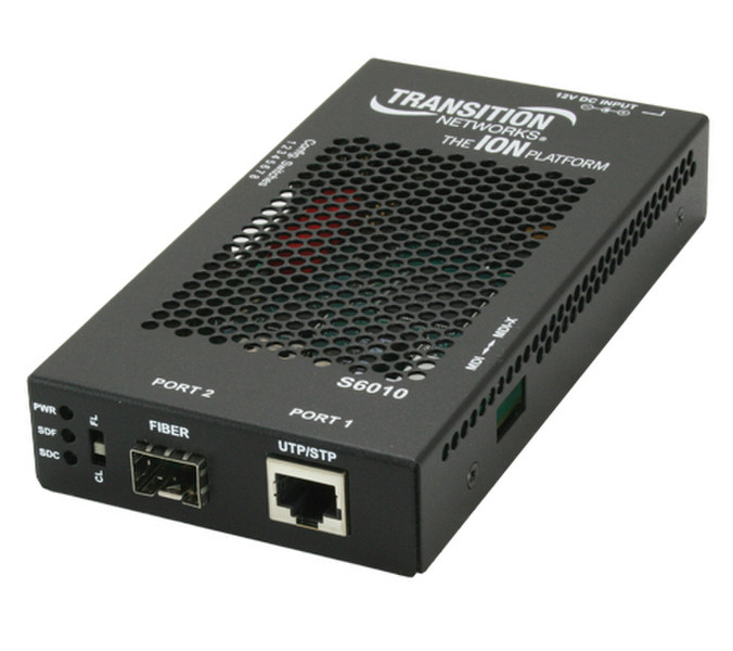 Transition Networks S6010-1029-A2 2048Мбит/с 1550нм Single-mode Черный сетевой медиа конвертор