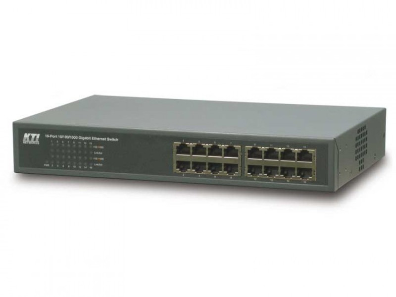 KTI Networks KGS-116 Unmanaged L2 Grey network switch