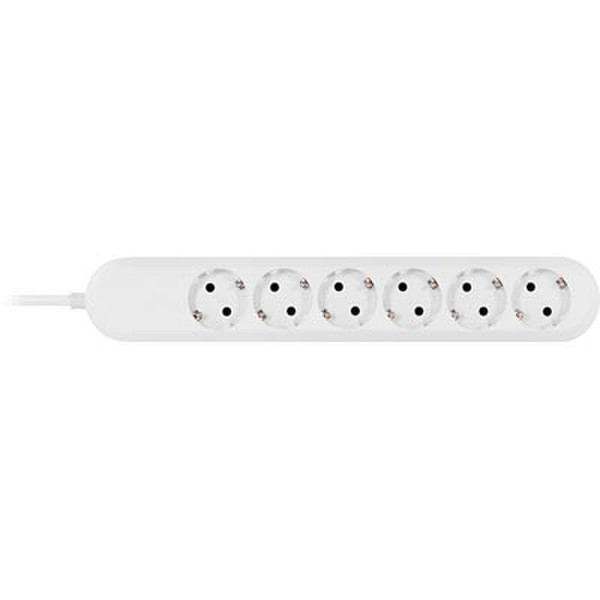 Deltaco GT-80 6AC outlet(s) 3m White power extension