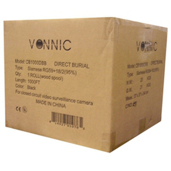 Vonnic CB1000B 304m Black coaxial cable