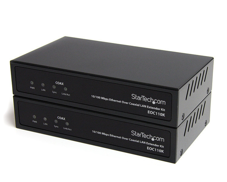 StarTech.com 10/100 Mbps LAN Extender Kit Черный