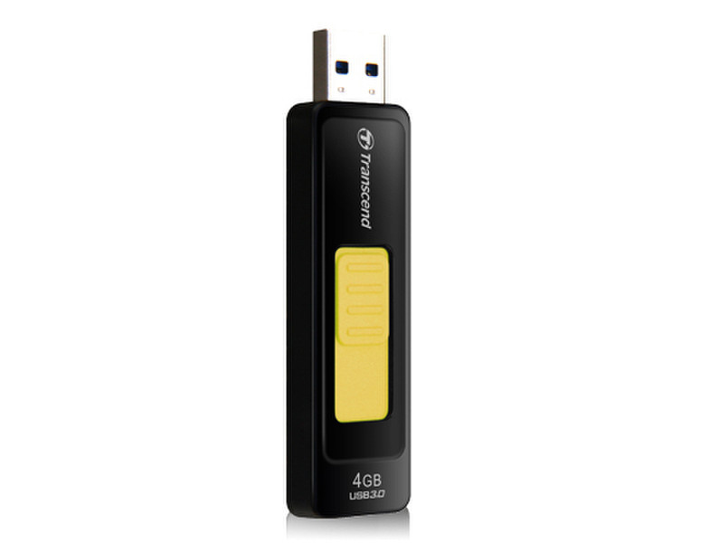 Transcend JetFlash elite 760 4GB USB 3.0 (3.1 Gen 1) Typ A Schwarz, Gelb USB-Stick
