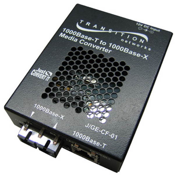 Transition Networks J/GE-CF-01(LX101) 1000Mbit/s 1550nm Single-mode Black network media converter