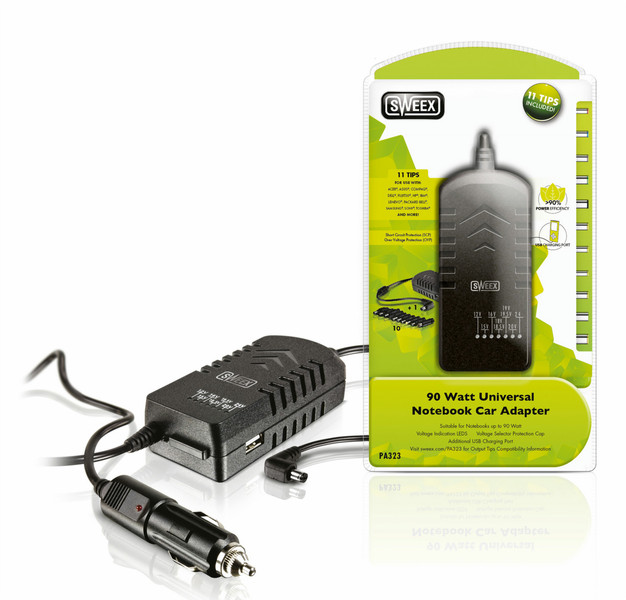 Sweex 90 Watt Universal Notebook Car Adapter