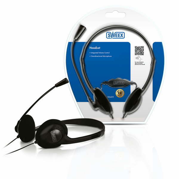 Sweex HM409 Binaural Kopfband Schwarz Headset