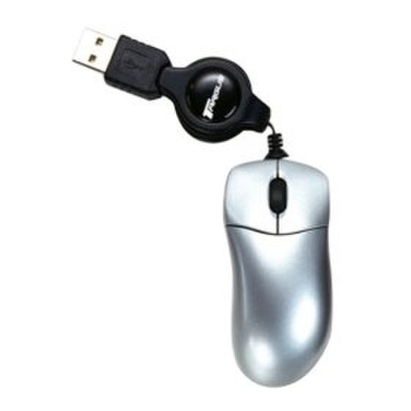 Targus Ultra Mini Retractable Optical Mouse USB Оптический Cеребряный компьютерная мышь
