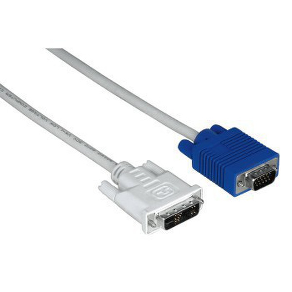 Hama VGA - DVI 3m VGA (D-Sub) DVI-D Weiß Videokabel-Adapter