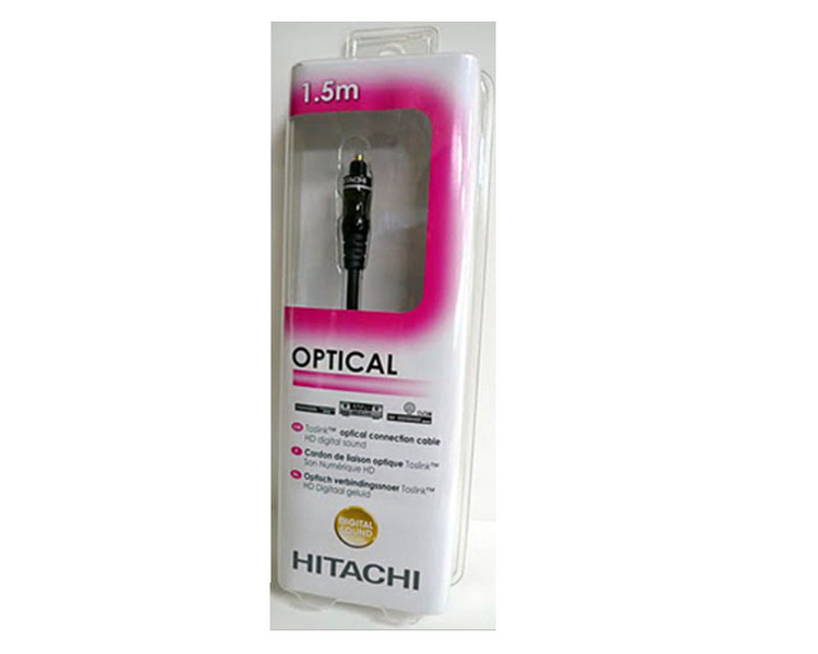 Hitachi HAA115DFO 1.5м TOSLINK TOSLINK Черный оптиковолоконный кабель