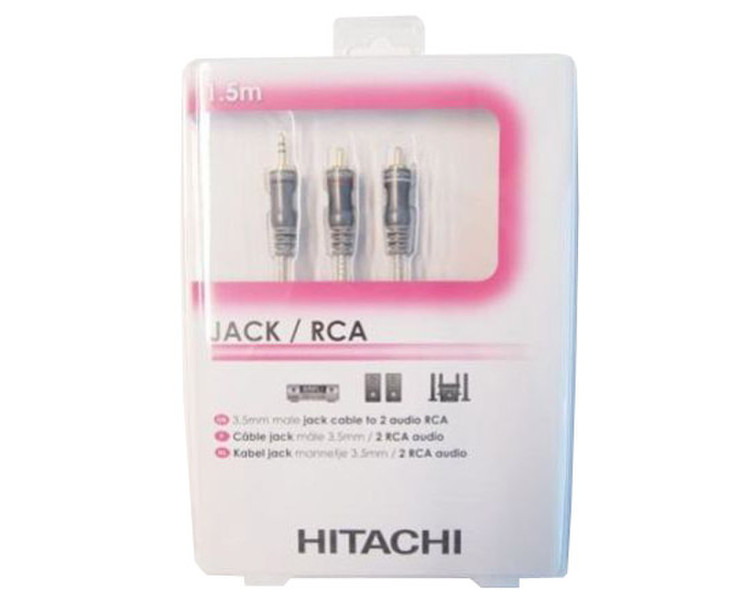 Hitachi HAA115JR 1.5м 3.5mm 2 x RCA Черный аудио кабель