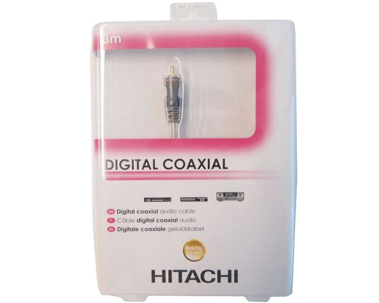 Hitachi HAA130DC 3м RCA RCA Черный, Серый коаксиальный кабель