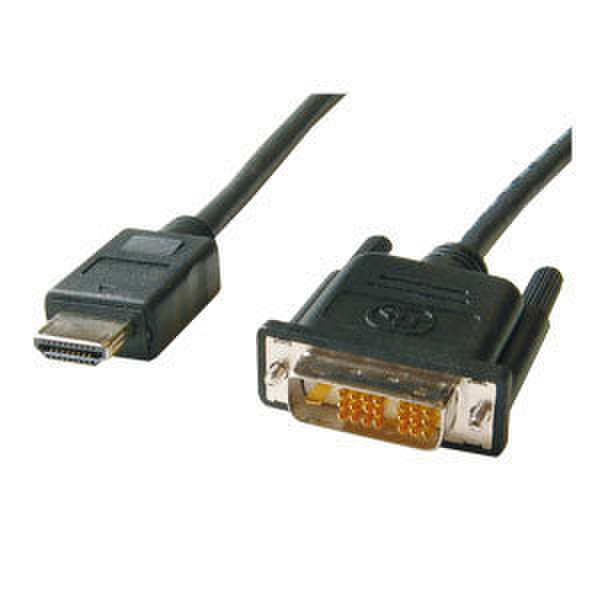 Digitus HDMI - DVI Connector Cable, 2m 2m HDMI DVI-D Schwarz Videokabel-Adapter