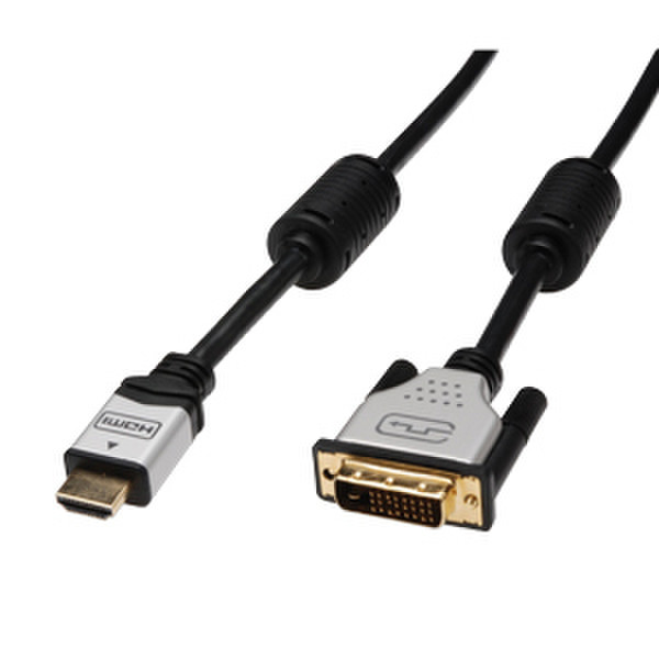 Digitus Analog/Digital Connection Cable HDMI to DVI, 2m 2m HDMI DVI-I Schwarz