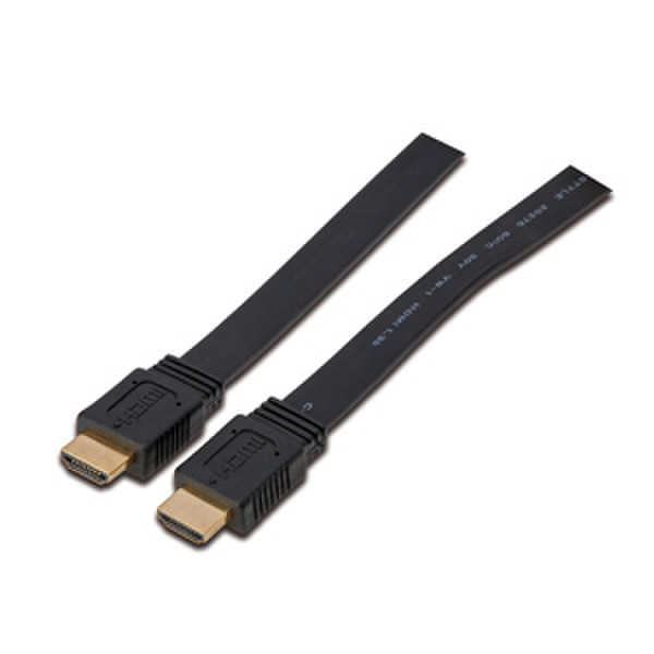 Digitus HDMI flat connection cable, Type A, 3m 3m HDMI HDMI Black