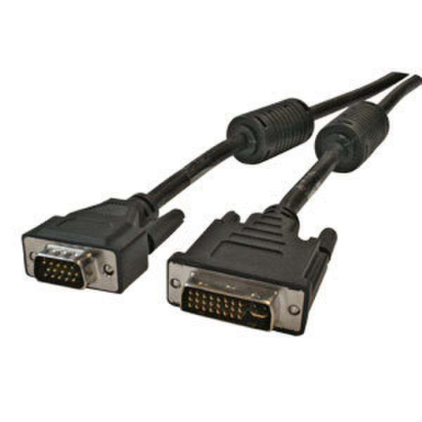 Digitus Monitor Cable, DVI-I, 3m 3m DVI-I VGA (D-Sub) Schwarz Videokabel-Adapter