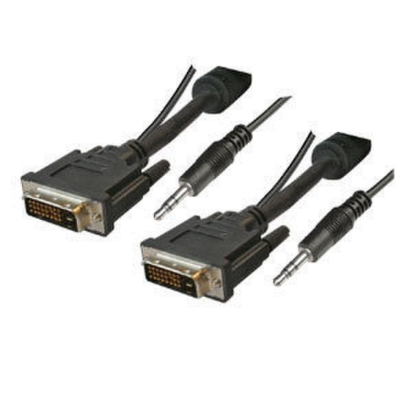 Digitus DVI-D + Audio cable, 5m 5m DVI-D DVI-D Schwarz DVI-Kabel