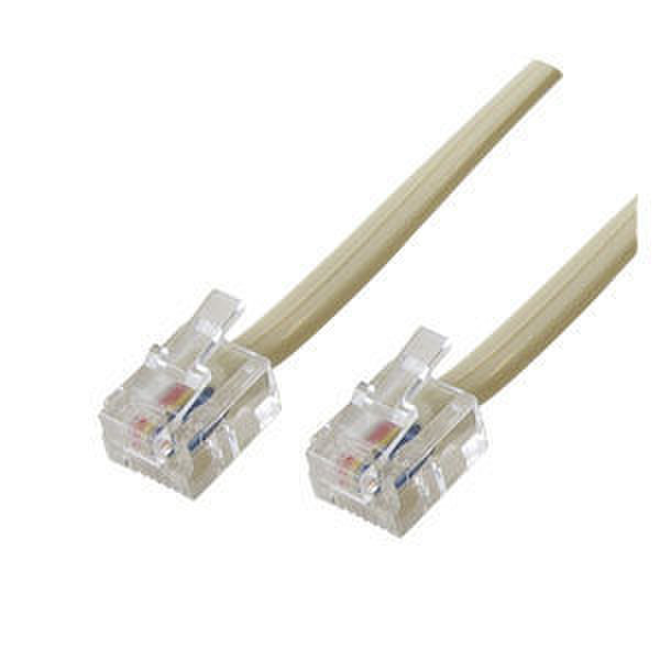 Digitus Modular Cable RJ11/RJ11, 2m 2m White telephony cable
