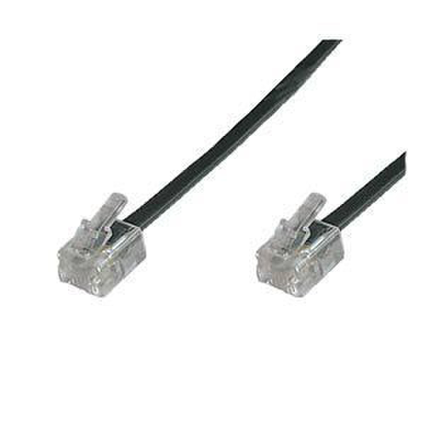 Digitus Modular Cable RJ11/RJ11, 2m 2m Black telephony cable
