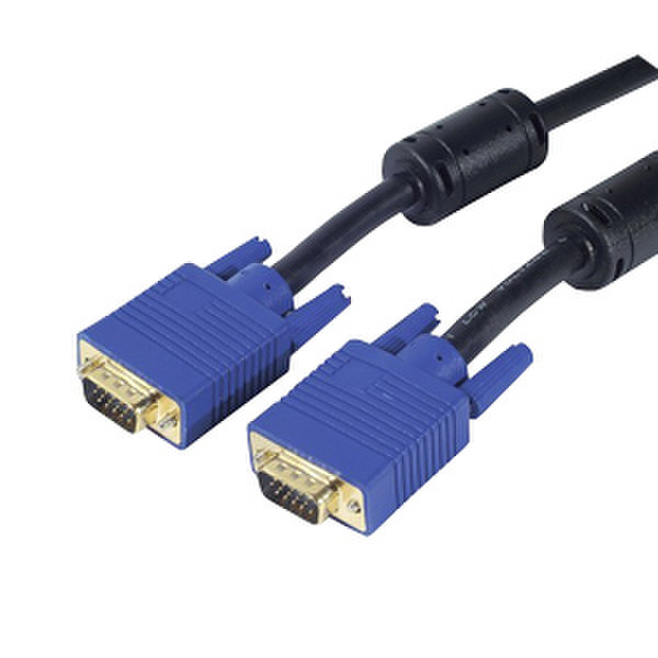Digitus SVGA HD15M/M Cable (all pins connected DCC2B) 10м VGA (D-Sub) VGA (D-Sub) Черный, Синий