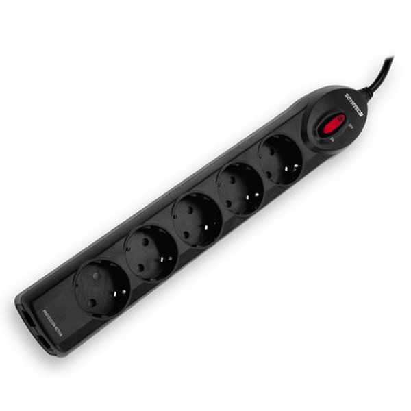 Soyntec Powem 500 5AC outlet(s) 1.8m Black surge protector