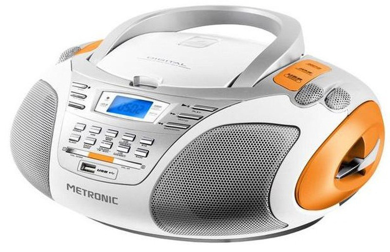 Metronic 477130 Цифровой 3Вт Оранжевый, Белый CD радио