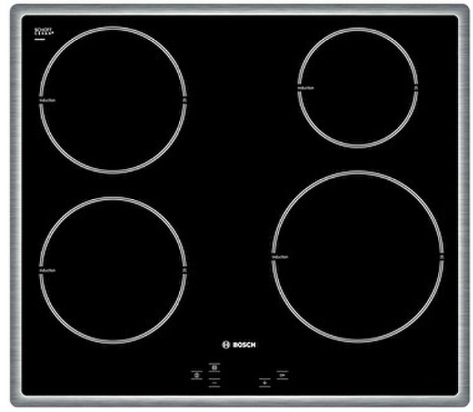 Bosch PIE645Q14X Встроенный Индукционная Черный, Нержавеющая сталь плита