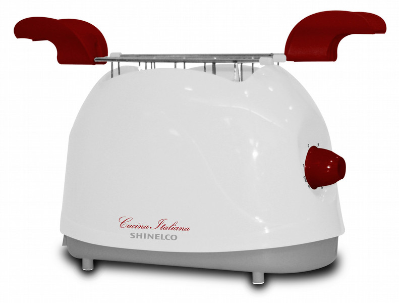 Shinelco TP7826 2slice(s) 500, -W Grau, Rot, Weiß Toaster