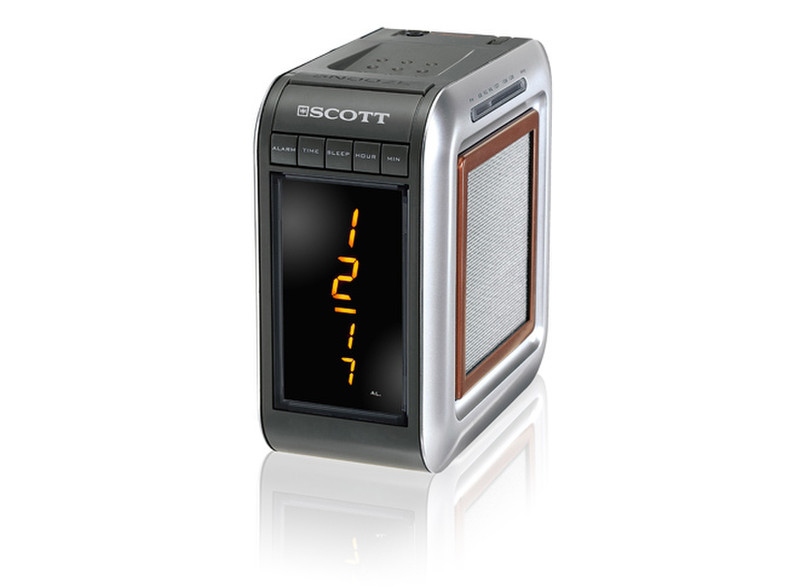 SCOTT CMX-108 Часы Аналоговый Черный, Cеребряный радиоприемник