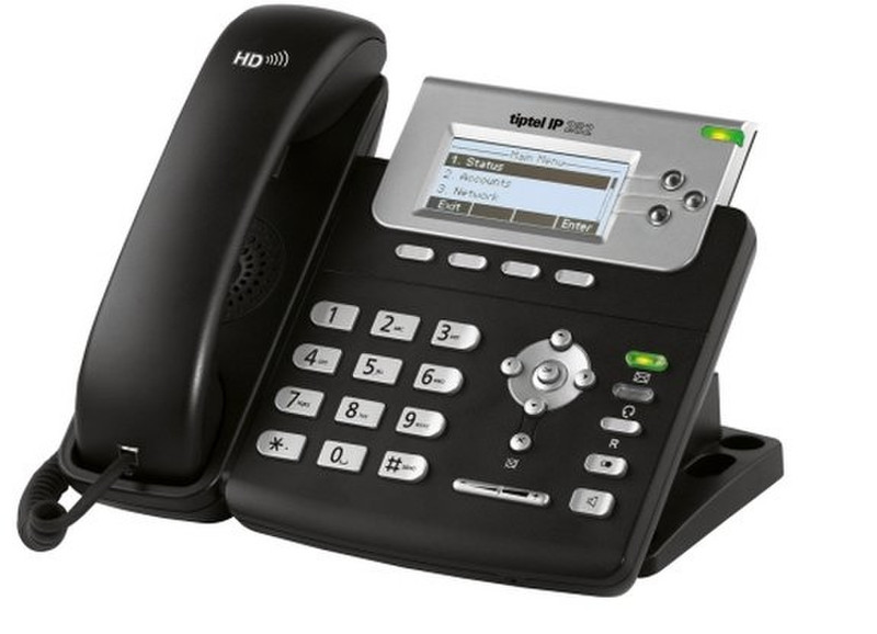 Tiptel IP 282 Wired handset LCD Black,Silver