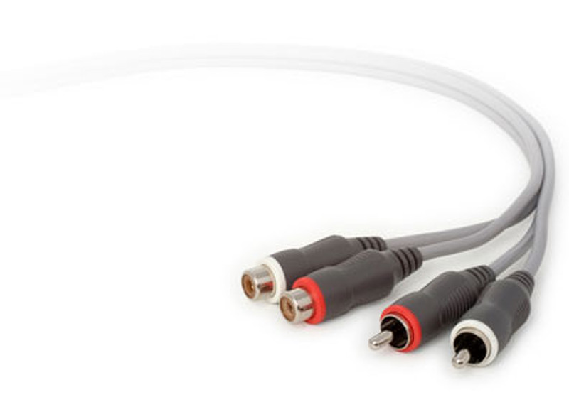 Techlink 640040 1.5m 2 x RCA 2 x RCA Schwarz, Grau Audio-Kabel