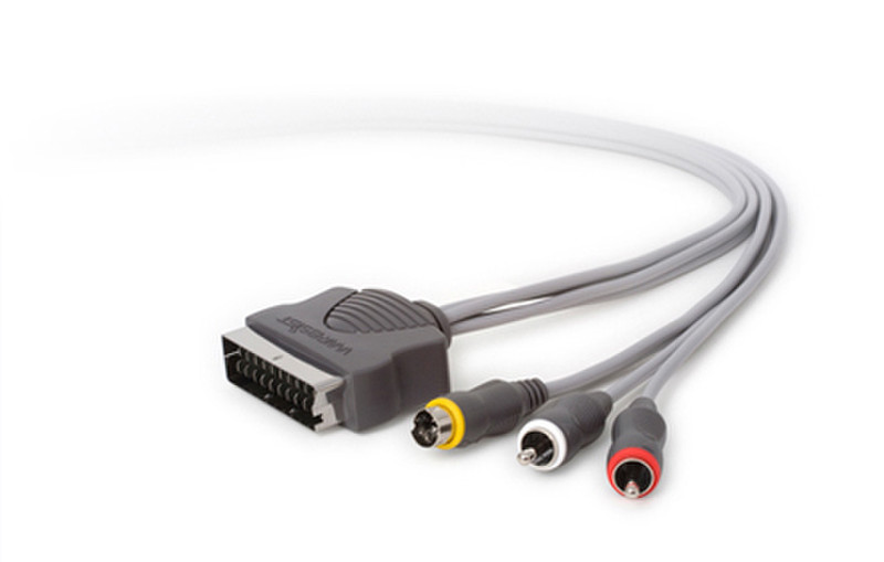 Techlink 1.5m SCART/2 x RCA 1.5m S-Video (4-pin) + 2xRCA SCART (21-pin) Grey video cable adapter