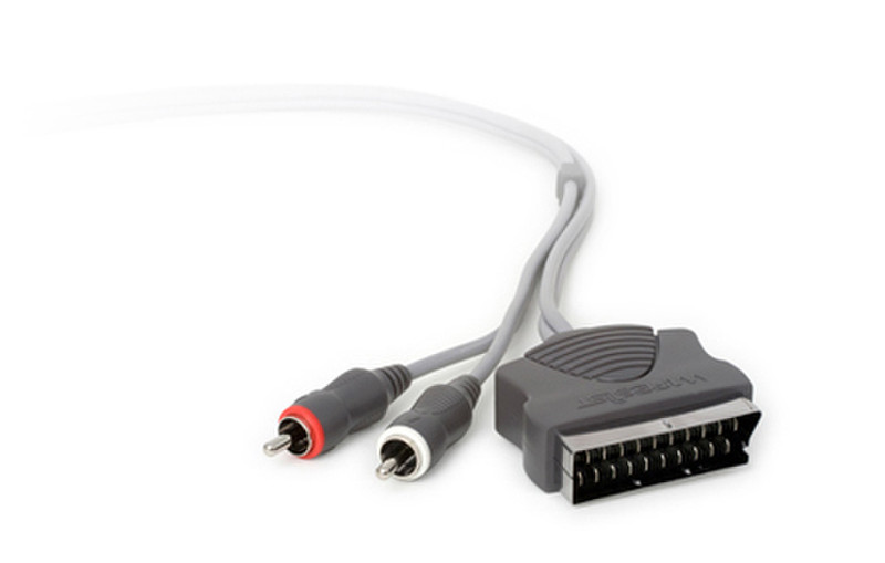 Techlink 5m SCART/2 x RCA 5m 2 x RCA SCART (21-pin) Grey video cable adapter