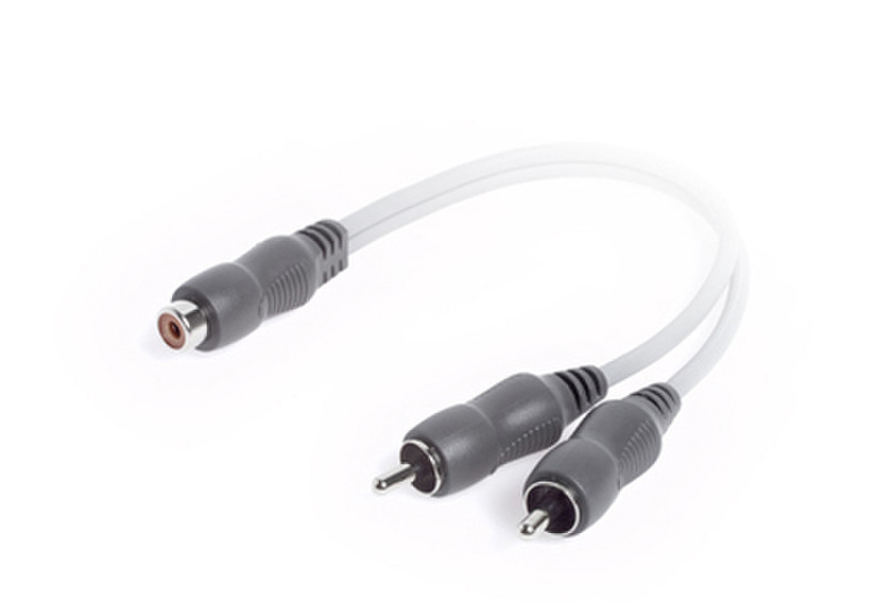 Techlink Wires1st, 2 x RCA Plugs - 1 x RCA Socket 0.2m 2 x RCA RCA Black,Grey