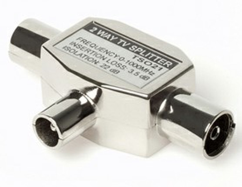 Techlink 640953 Cable splitter Silver cable splitter/combiner