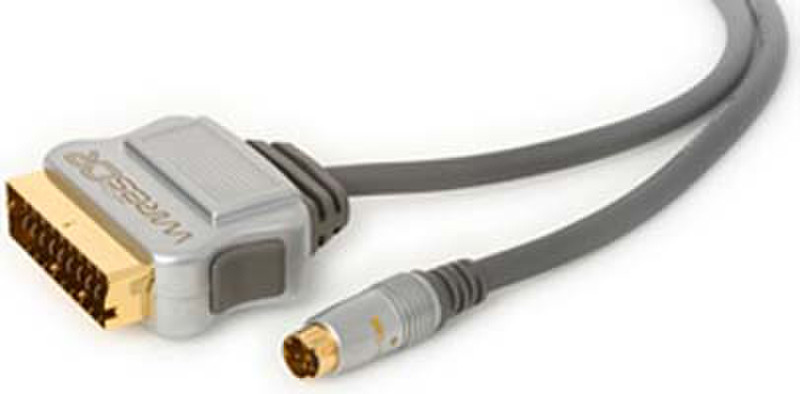 Techlink 1.5m SCART/S-Video 1.5m SCART (21-pin) S-Video (4-pin) Grey