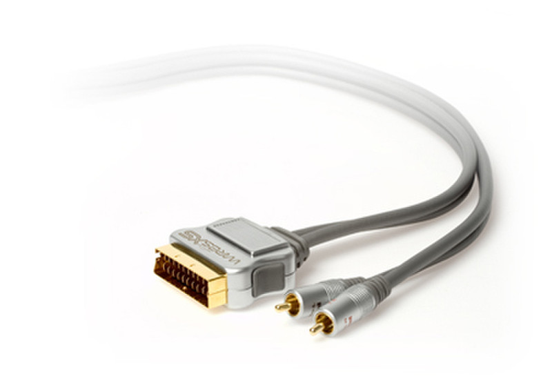 Techlink WiresCR, SCART - 2 x RCA 1.5m SCART (21-pin) 2 x RCA Grau