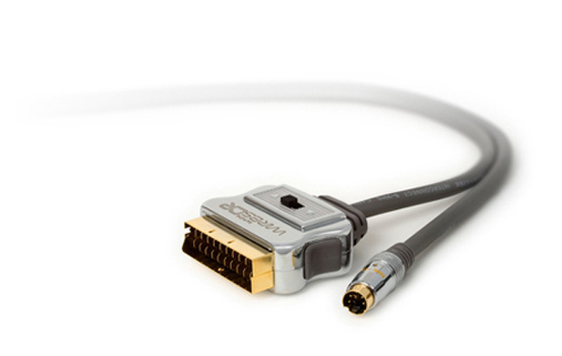 Techlink WiresCR, SCART - S-Video 1.5m SCART (21-pin) S-Video (4-pin) Schwarz, Grau