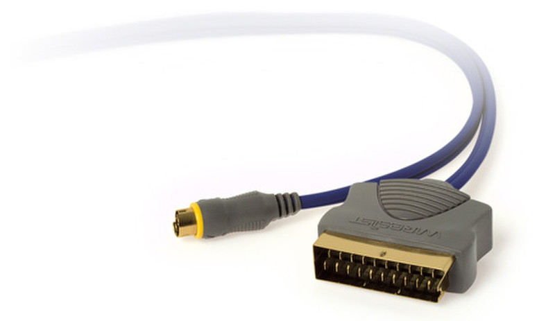 Techlink 1.5m S-Vdeo/SCART 1.5m S-Video (4-pin) SCART (21-pin) Blau, Grau Videokabel-Adapter